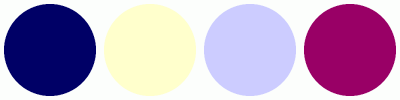 ColorCombo10049 with Hex Colors #000066 #FFFFCC #CCCCFF #990066
