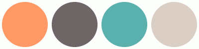ColorCombo10201 with Hex Colors #FF9966 #6E6567 #5AB0AC #DBCFC5