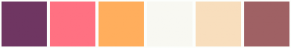 ColorCombo10283 with Hex Colors #6F3662 #FF7182 #FFAE5D #F8F8F2 #F8DEBD ...