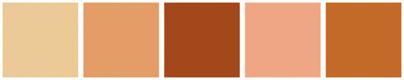 ColorCombo10303 with Hex Colors #EBCA97 #E49D67 #A3481B #EFA685 #C46B29