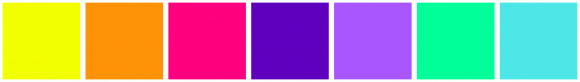 ColorCombo10358 with Hex Colors #F2FF00 #FF9307 #FF007F #5F00BF #AA56FF ...