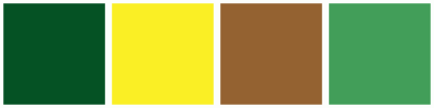 ColorCombo1522 with Hex Colors #055224 #FAEF25 #946231 #429E59