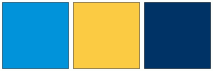 ColorCombo10442 with Hex Colors #0193DA #FBCB43 #003366