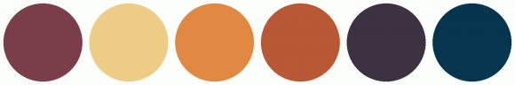 ColorCombo1574 with Hex Colors #7A3E48 #EECD86 #E18942 #B95835 #3D3242 ...
