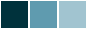 ColorCombo10873 with Hex Colors #00323C #5F9BAF #A1C4D0