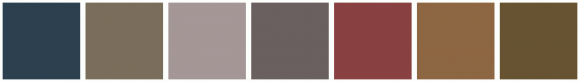 ColorCombo10635 with Hex Colors #2C404F #7A6E5B #A59797 #6B6060 #894040 ...