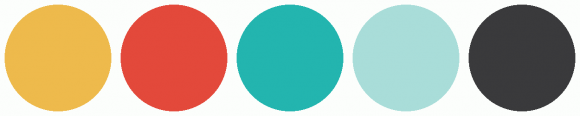 ColorCombo10708 with Hex Colors #EEBA4C #E3493B #23B5AF #A9DDD9 #3A3A3C