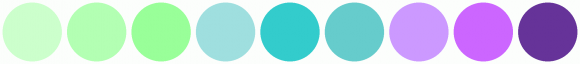 ColorCombo10862 with Hex Colors #CCFFCC #B3FFB3 #99FF99 #9FDFDF #33CCCC ...