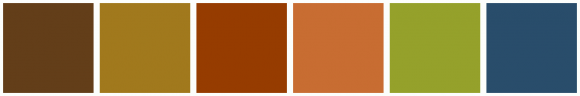 ColorCombo1702 with Hex Colors #633E19 #A1791D #963C00 #C86D32 #95A12B ...