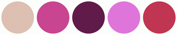 ColorCombo10942 with Hex Colors #DDC0B2 #C94591 #601B4A #DF75DA #C03552