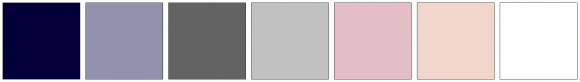 ColorCombo10971 with Hex Colors #03003A #9192AC #636363 #C1C1C1 #E5BFC6 ...