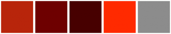 ColorCombo10973 with Hex Colors #B8250B #6E0000 #470000 #FF2A00 #8C8C8C