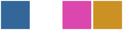 ColorCombo1775 with Hex Colors #336699 #FFFFFF #DB46AF #CC9123