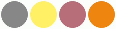 ColorCombo14307 with Hex Colors #878787 #FFF066 #B76E79 #EE850E
