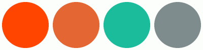 ColorCombo645 with Hex Colors #FF4500 #E46633 #1ABC9C #7F8C8D