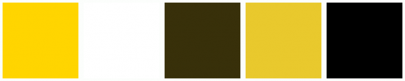 ColorCombo1832 with Hex Colors #FFD500 #FFFFFF #38300A #E9C92D #000000