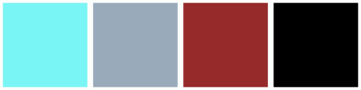 ColorCombo11132 with Hex Colors #7AF5F5 #99AABB #962929 #000000