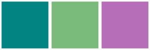ColorCombo11133 with Hex Colors #028482 #7ABA7A #B76EB8