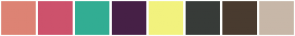 ColorCombo479 with Hex Colors #DD8374 #CD526C #32AD93 #462046 #F2F27E ...