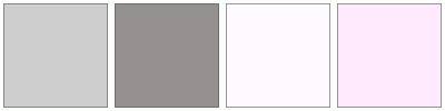 Color Code Cecece ColorCombo11324 with Hex Colors #CECECE #969191 #FFFAFF #FFE9FC