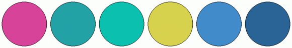 ColorCombo11408 with Hex Colors #D74398 #23A2A6 #0BC0AE #D7D24D #428BCA ...