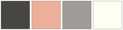 ColorCombo2668 with Hex Colors #474643 #EDAE9A #A09C97 #FFFEF2