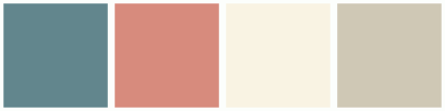 ColorCombo2053 with Hex Colors #62868D #D78B7D #F9F3E3 #CFC8B5