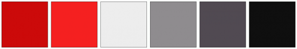 ColorCombo2089 with Hex Colors #CC0A0A #F52020 #EDEDED #8F8C8F #514A52 ...
