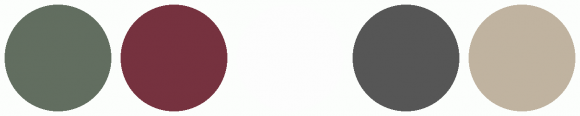 ColorCombo11496 with Hex Colors #626E60 #76323F #FDFDFD #565656 #C0B3A0