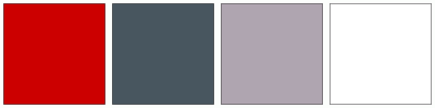 ColorCombo2181 with Hex Colors #CC0000 #48565F #AFA5B0 #FFFFFF