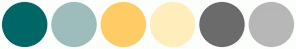 ColorCombo12165 with Hex Colors #006666 #9DBCBC #FFCC66 #FFEEBB #6B6B6B ...