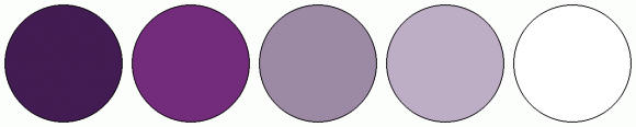 ColorCombo2422 with Hex Colors #421C52 #732C7B #9C8AA5 #BDAEC6 #FFFFFF