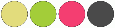 ColorCombo2610 with Hex Colors #E2DC7C #A3CD39 #F43E71 #4A4A4A