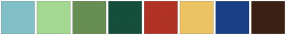 ColorCombo1408 with Hex Colors #81C0C7 #A3D991 #688F53 #154F3B #B03325 ...