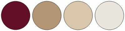 ColorCombo2578 with Hex Colors #630F28 #B39774 #D9C7AB #EBE6DD