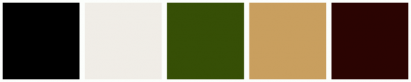 ColorCombo2683 with Hex Colors #000000 #F0EDE7 #364F06 #C99F5F #2B0402