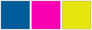 ColorCombo12525 with Hex Colors #005B9A #FA00B4 #E5E50F