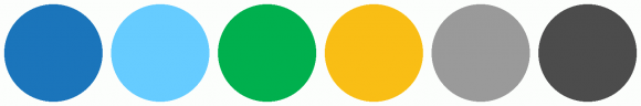 ColorCombo13743 with Hex Colors #1B75BB #66CCFF #00B04E #F9BE15 #9A9A9A ...
