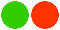 ColorCombo2773 with Hex Colors #33CC00 #FF3300