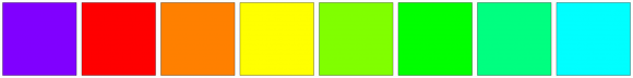 ColorCombo12814 with Hex Colors #8000FF #FF0000 #FF8000 #FFFF00 #80FF00 ...