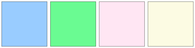 Color Code 99ccff ColorCombo2835 with Hex Colors #99CCFF #6AFB92 #FFE6F3 #FCFBE3