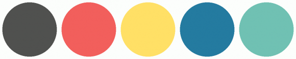 ColorCombo13056 with Hex Colors #50514F #F25F5C #FFE066 #247BA0 #70C1B3