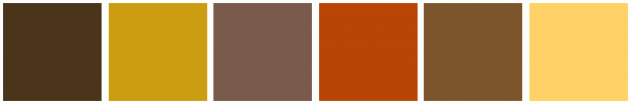 ColorCombo2884 with Hex Colors #4A341A #CC9D10 #7A5A4C #B84406 #7D552D ...