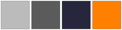ColorCombo13705 with Hex Colors #BBBBBB #5B5B5C #26263C #FF8000