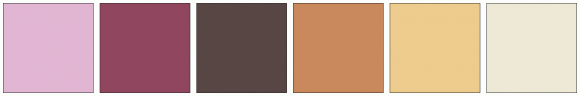 ColorCombo16049 with Hex Colors #E1B6D3 #91465F #574644 #CA895C #EDCC8E ...