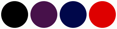 ColorCombo3002 with Hex Colors #000000 #47114A #00074A #DE0000