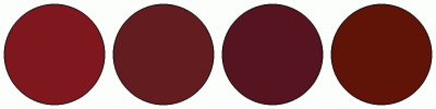 ColorCombo13996 with Hex Colors #7F171F #631D20 #561420 #601407