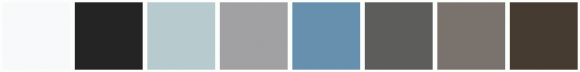 ColorCombo3130 with Hex Colors #F8F9FA #242424 #B7CBCE #A1A1A3 #6790AF ...