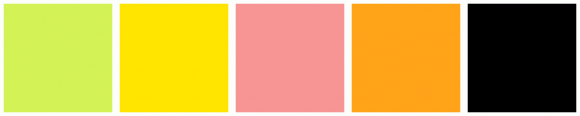 ColorCombo3248 with Hex Colors #D3F255 #FFE500 #F79494 #FFA319 #000000