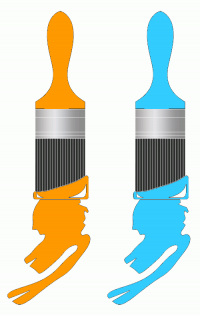 ColorCombo3303 with Hex Colors #FF9900 #33CCFF